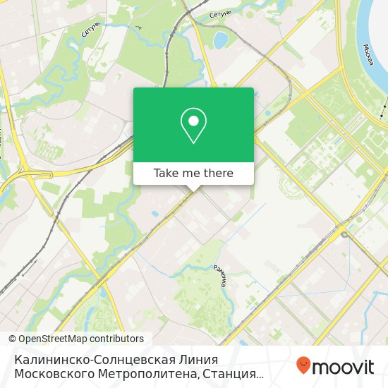 Калининско-Солнцевская Линия Московского Метрополитена, Станция Раменки map