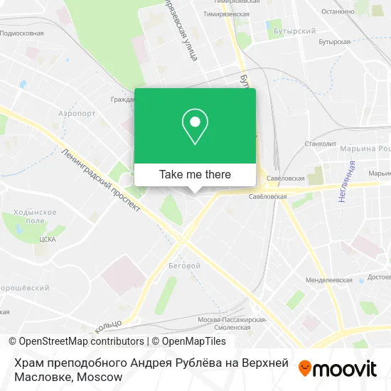 Храм преподобного Андрея Рублёва на Верхней Масловке map
