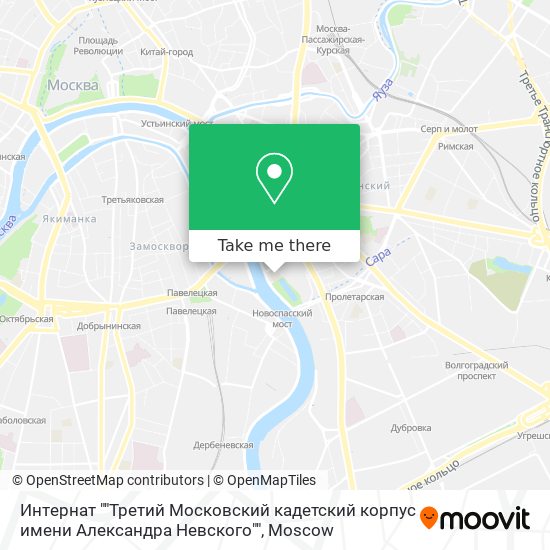 Интeрнат ""Третий Московский кадетский корпус имени Александра Невского"" map