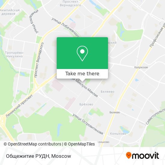 Общежитие РУДН map