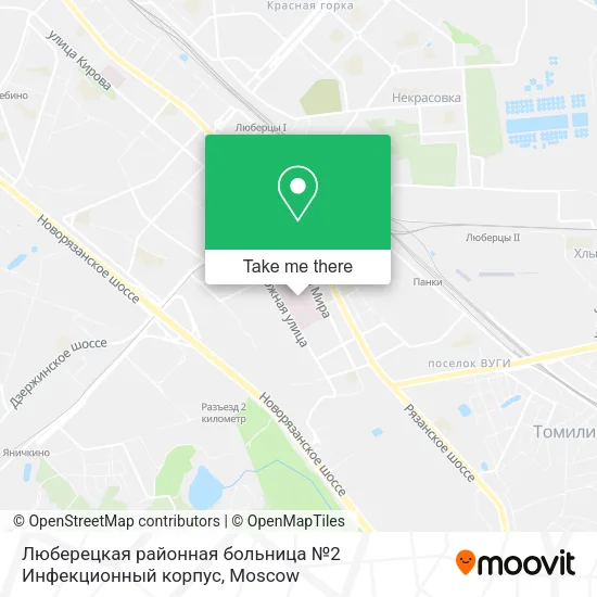 Люберецкая районная больница №2 Инфекционный корпус map