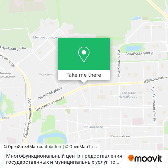 Многофункциональный центр предоставления государственных и муниципальных услуг по району Гольяново map