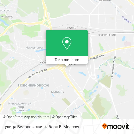 улица Беловежская 4, блок В map