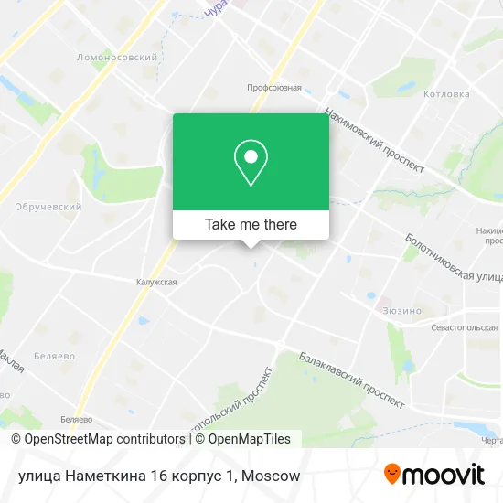 улица Наметкина 16 корпус 1 map