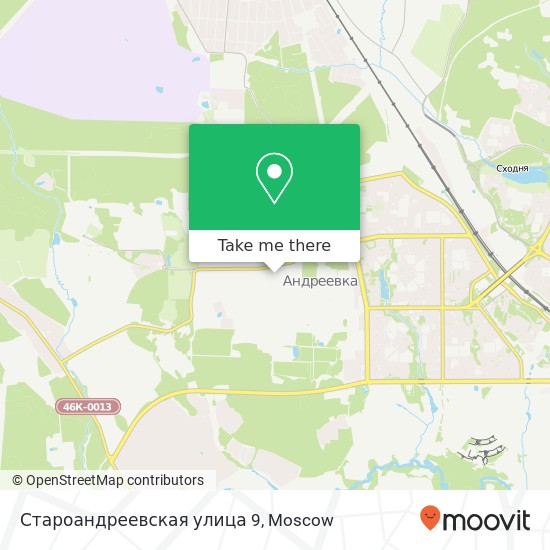 Староандреевская улица 9 map