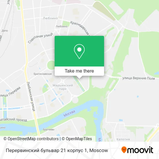 Перервинский бульвар 21 корпус 1 map