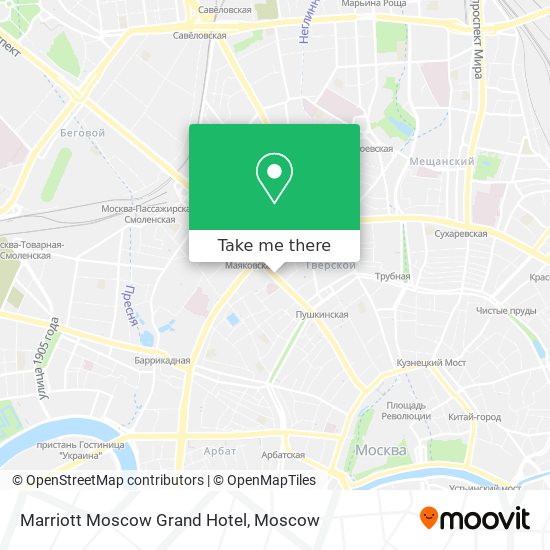 Marriott Moscow Grand Hotel map