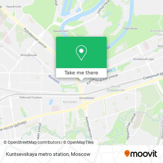 Kuntsevskaya metro station map