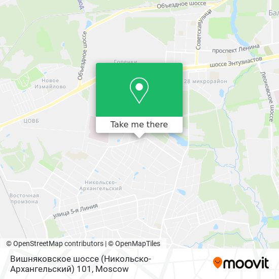 Вишняковское шоссе (Никольско-Архангельский) 101 map