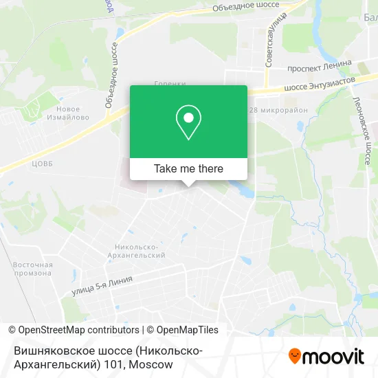 Вишняковское шоссе (Никольско-Архангельский) 101 map