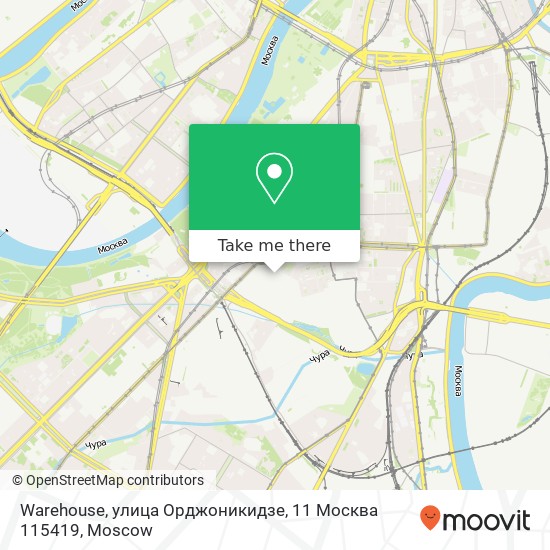 Warehouse, улица Орджоникидзе, 11 Москва 115419 map