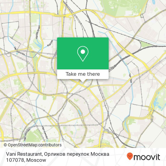 Vani Restaurant, Орликов переулок Москва 107078 map