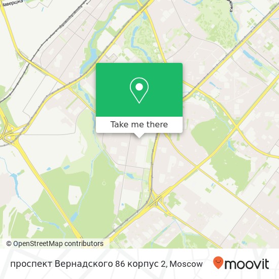 проспект Вернадского 86 корпус 2 map