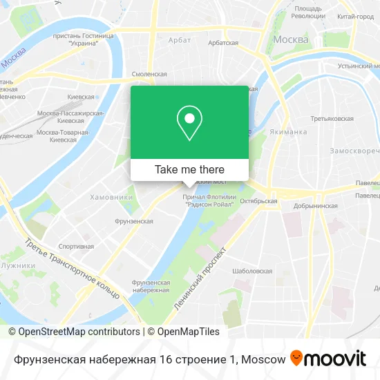 Фрунзенская набережная 16 строение 1 map