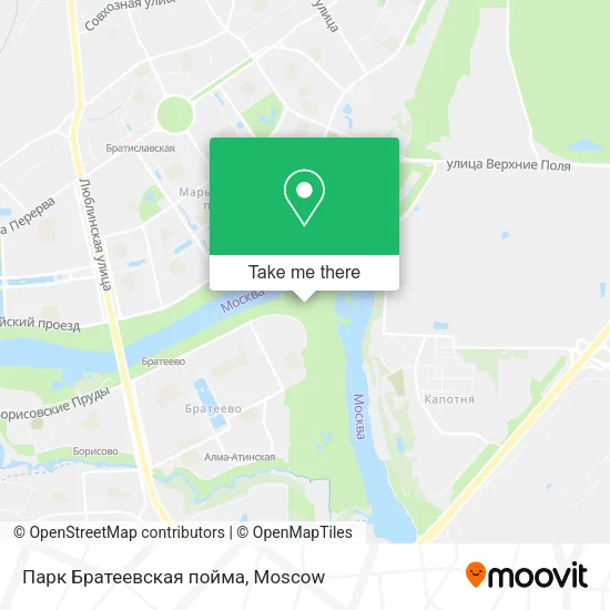 Парк Братеевская пойма map