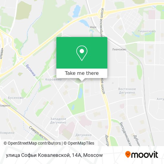 улица Софьи Ковалевской, 14А map