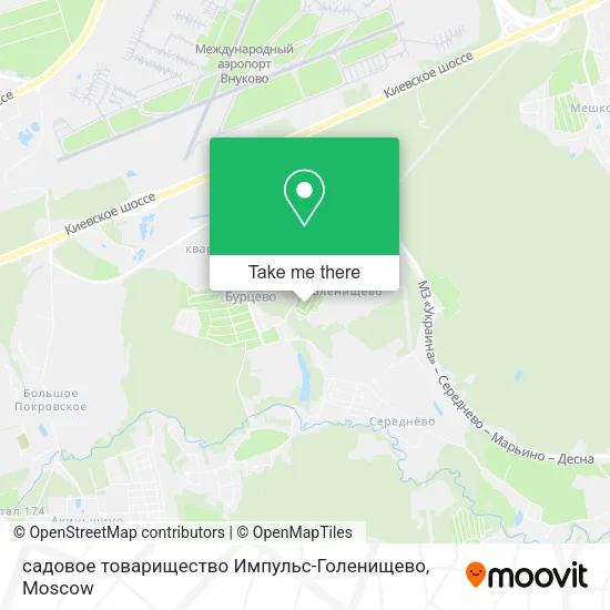 садовое товарищество Импульс-Голенищево map