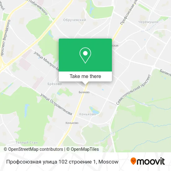 Профсоюзная улица 102 строение 1 map