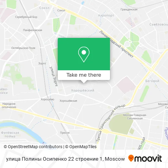 улица Полины Осипенко 22 строение 1 map