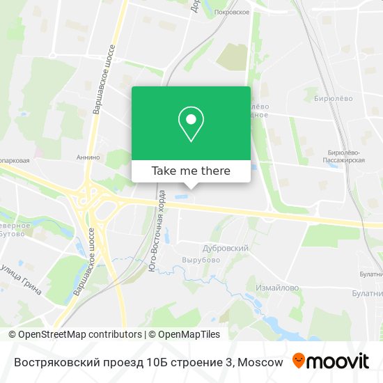 Востряковский проезд 10Б строение 3 map