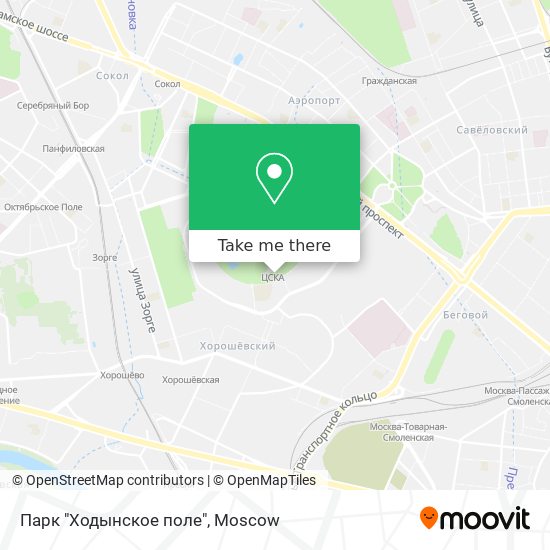Парк "Ходынское поле" map