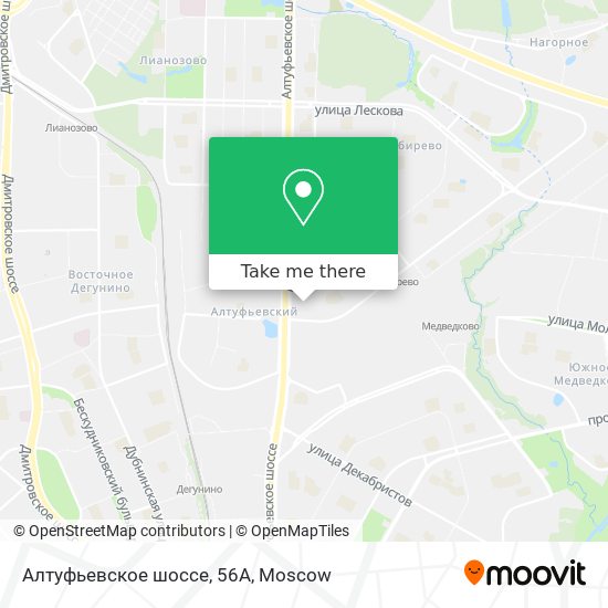 Алтуфьевское шоссе, 56А map