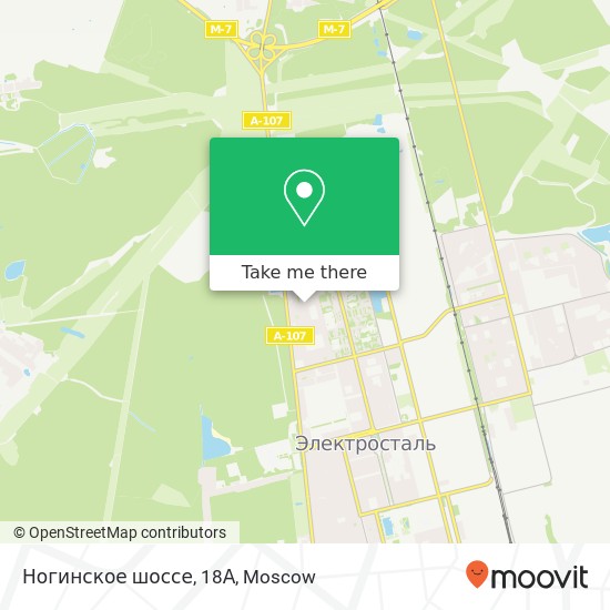 Ногинское шоссе, 18А map