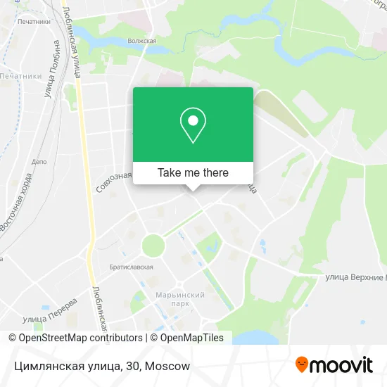 Цимлянская улица, 30 map