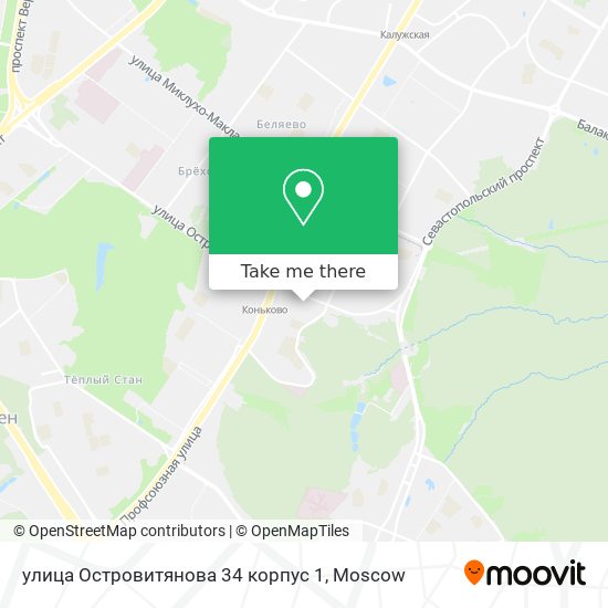 улица Островитянова 34 корпус 1 map