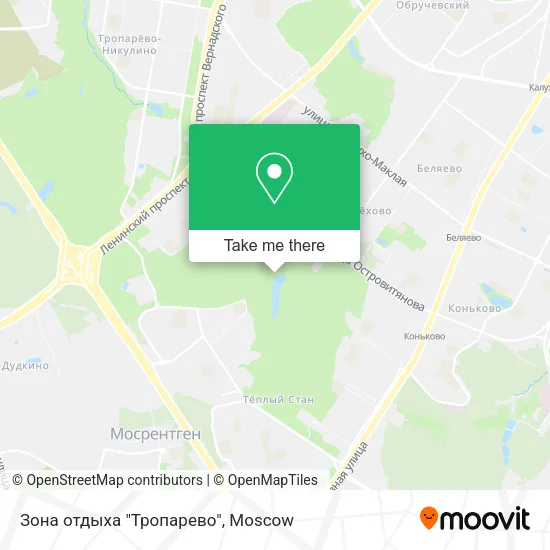 Зона отдыха "Тропарево" map