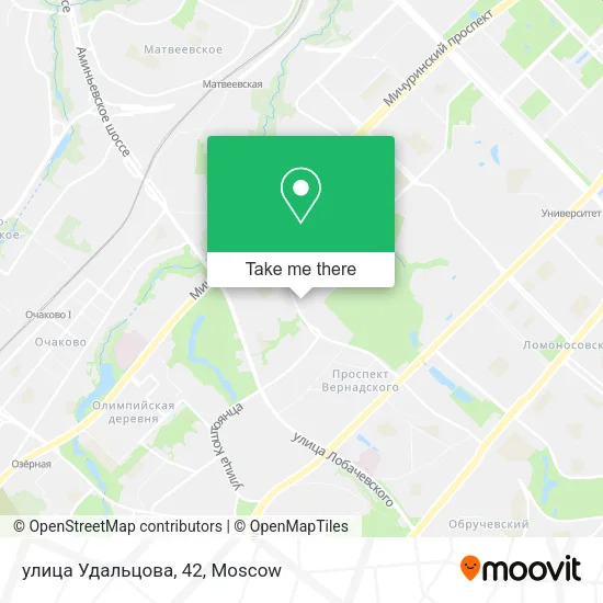 улица Удальцова, 42 map
