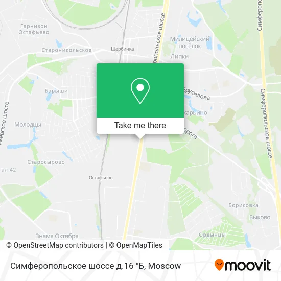 Симферопольское шоссе д.16 "Б map