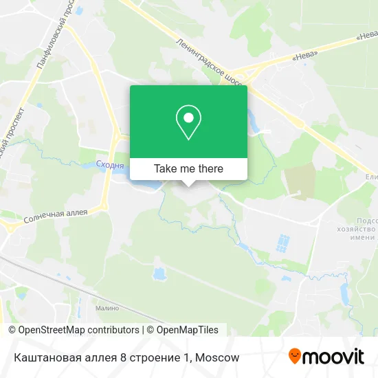 Каштановая аллея 8 строение 1 map