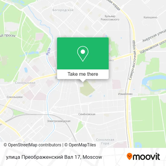 улица Преображенский Вал 17 map
