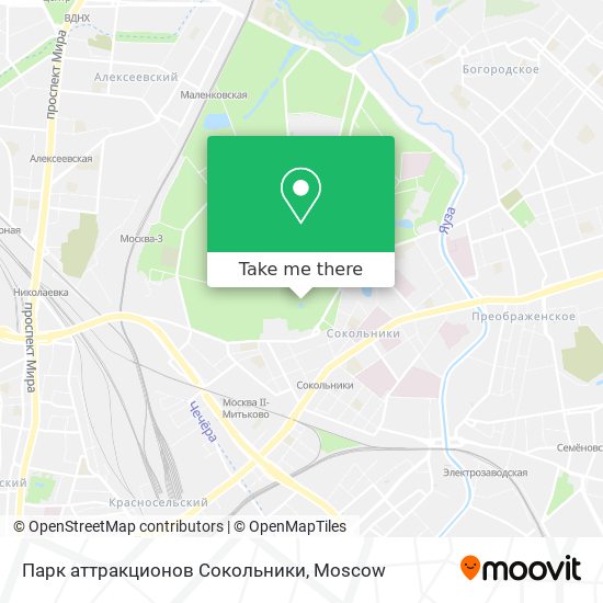 Парк аттракционов Сокольники map