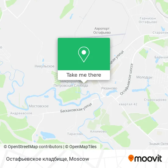 Остафьевское кладбище map