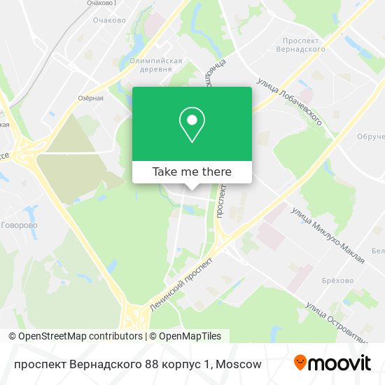 проспект Вернадского 88 корпус 1 map