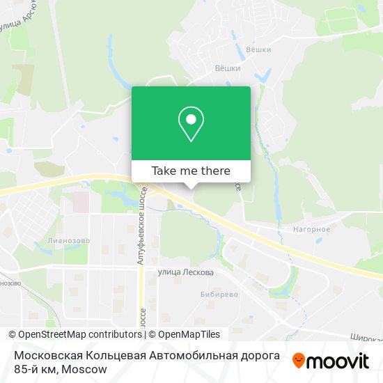 Московская Кольцевая Автомобильная дорога 85-й км map