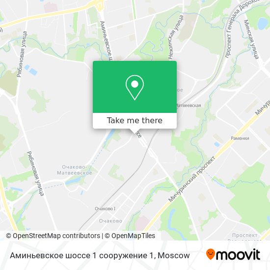 Аминьевское шоссе 1 сооружение 1 map