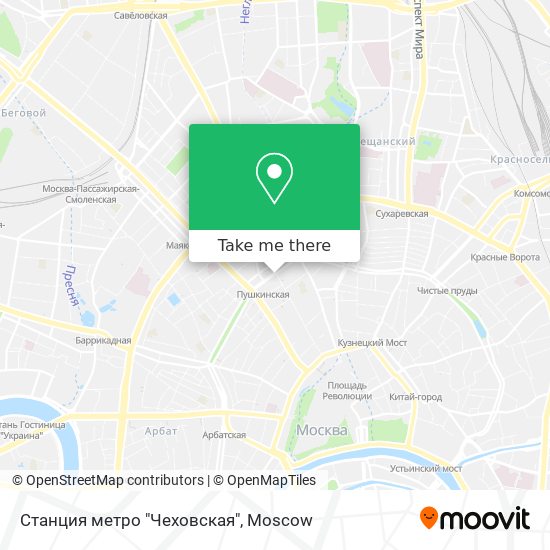 Станция метро "Чеховская" map