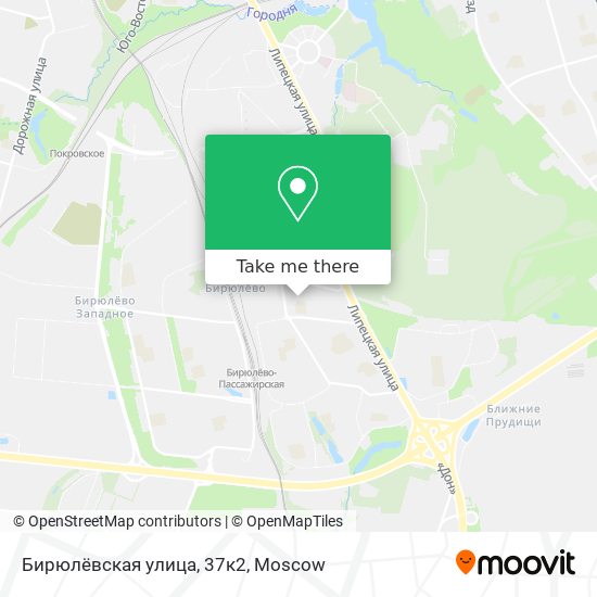 Бирюлёвская улица, 37к2 map