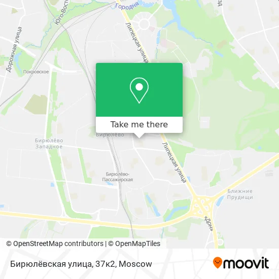 Бирюлёвская улица, 37к2 map