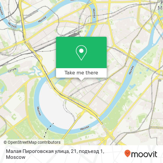 Малая Пироговская улица, 21, подъезд 1 map