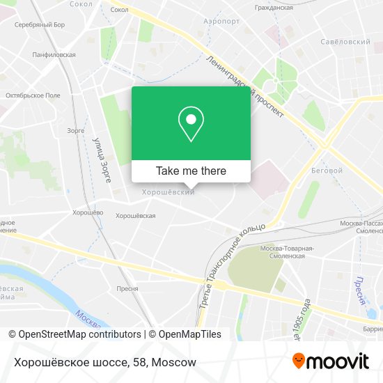 Хорошёвское шоссе, 58 map
