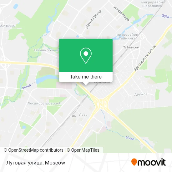 Луговая улица map