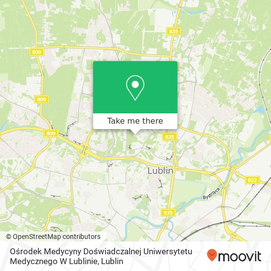 Карта Ośrodek Medycyny Doświadczalnej Uniwersytetu Medycznego W Lublinie