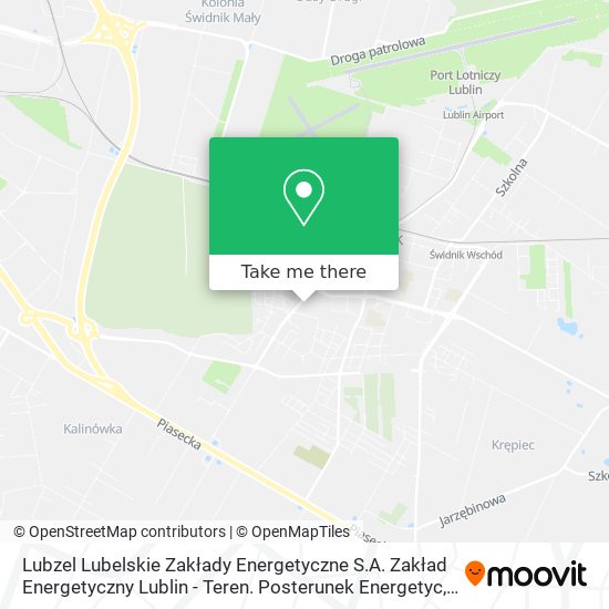 Lubzel Lubelskie Zakłady Energetyczne S.A. Zakład Energetyczny Lublin - Teren. Posterunek Energetyc map