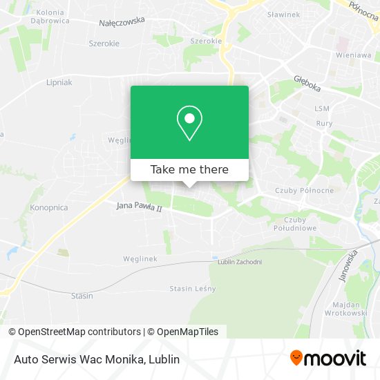 Auto Serwis Wac Monika map