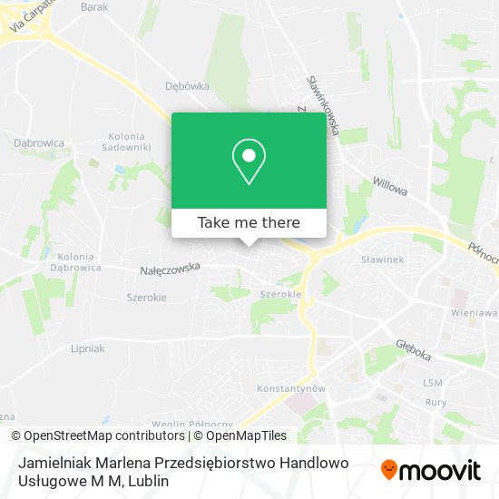 Карта Jamielniak Marlena Przedsiębiorstwo Handlowo Usługowe M M