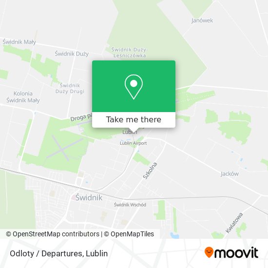 Odloty / Departures map